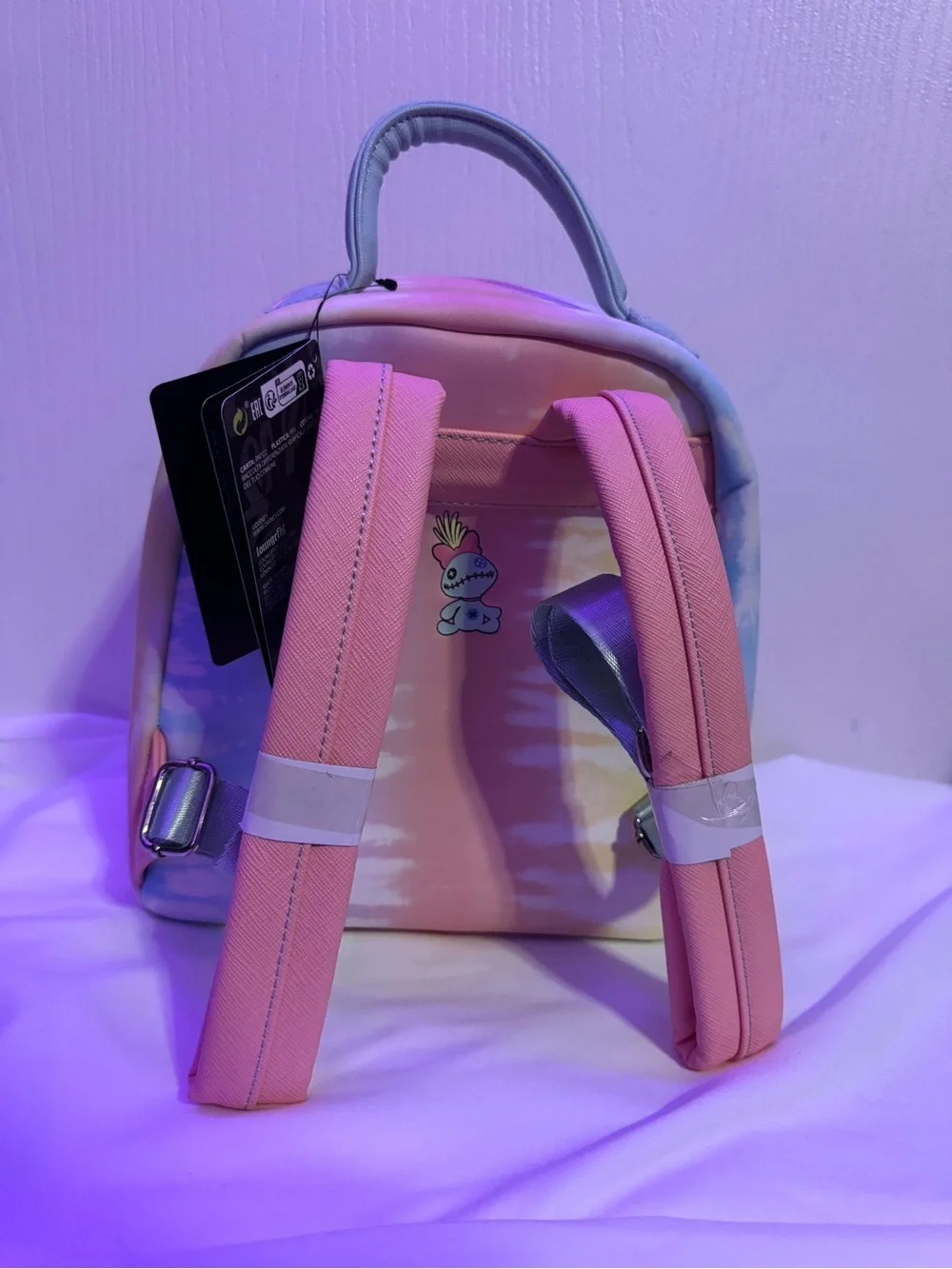 NWT Loungefly Pastel tie dye stitch mini backpack